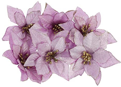KONTONTY 6stücke Weihnachtsbaumblume Weihnachtsblume Weihnachtskranzblume Doppel-Schicht Dekorative Blumen Kunstblumen Für Weihnachten Feiertage Hochzeiten Heimdekoration Blumenarrangements
