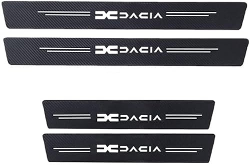 WANGAIDCE 4 Piezas Pegatina para Umbral de Coche para Dacia Bigster Dokker Duster Jogger, Película Protectora Estribos Fibra Carbono Autoadhesivo Puerta Guardias