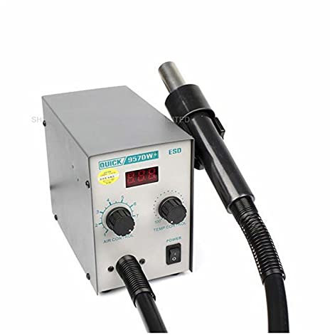 Pistola de calor de aire caliente ajustable de 957dW + LED con viento helicoidal 580W SMD Rework Station para trabajar