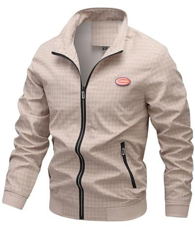 bomberjacke herren frühling 4xl, Sommerjacke Herren XXL mit Reißverschluss Sommer Fliegerjacke Blouson Jacke Outdoor Leichte Bomberjacke Stehkragen Kurz Sportjacke Übergangsjacke Langarm Große Größen