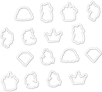 Garneck 16Pcs Unicorn Cookie Flexible Plastic Baking Moulds for DIY Biscuit Decorating for Home Baking Pastry Lovers and Cake Shops