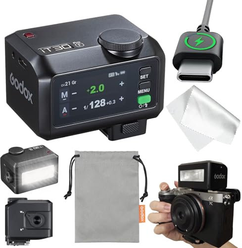 Godox iT30Pro F TTL Mini Camera Flash, iT30 Pro F 2.4G HSS 1/8000s TTL Wireless Flash, Compatible with Fujifilm X100VI XT5 XM5 XT30 II XT50 XS20 XS10 X-E4 X-T4 X-T3 GFX50R