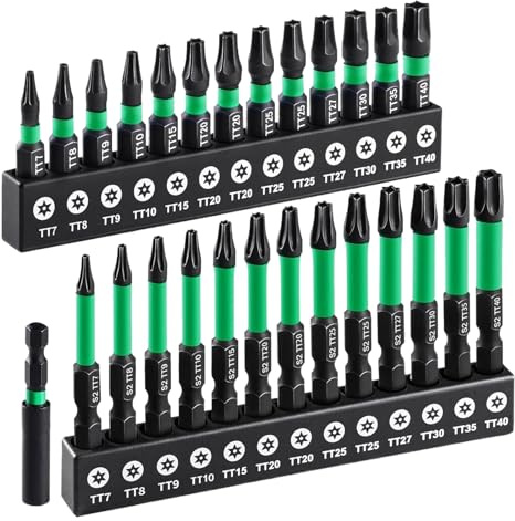 Juego de brocas Torx – Kit de taladro de destornillador de seguridad – Juego de brocas Torx a prueba de manipulaciones para automoción, hogar, construcción, industrial, fontanería, metalurgia