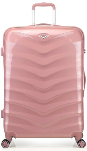 ABISTAB Hartschalen Koffer Mittelgroß 66x45x28cm, leicht Koffer & Trolleys, Reisekoffer mit 4 Rollen, Rosa