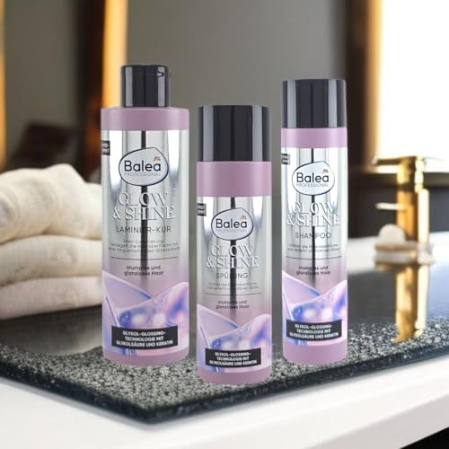 Professional Glow & Shine Kit de soins capillaires (3 pièces) | Shampoing, après-shampoing et cure de laminage avec technologie glycol brillant | pour une brillance ultime sur cheveux ternes et ternes