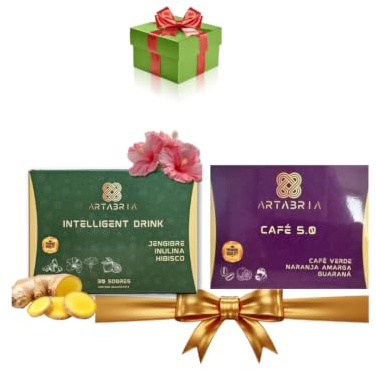 Artabria Pack Adelgazante, 30 Sobres Café 5.0 y 30 Sobres Bebida Inteligente - Total pack 60 sobres, incluye bonito regalo de cortesía