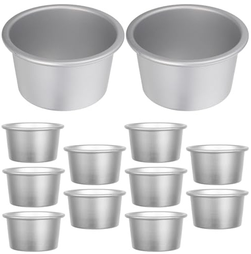 Ciieeo Molde redondo de aluminio para 12 tartas, moldes para hornear, para tarta de queso, utensilios antiadherentes para hornear en Navidad, bodas, cumpleaños y fiestas.