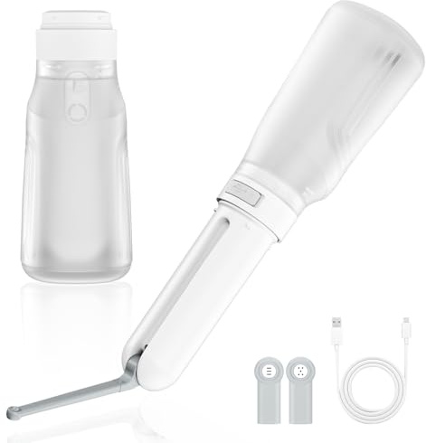 Bidet de voyage portable, 400 ml, étanche IPX7, douche 3 pressions, nettoyage extérieur, soins hémorroïdes, compagnon de camping (blanc)