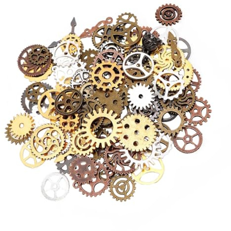 JOINPAYA Steampunk Zahnrad Bastelmaterial aus Metall Selbstgemacht Punk Ausrüstungszubehör Kompakte Größe Langlebig und Vielseitig für Handarbeiten