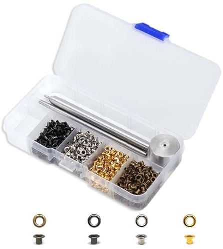 800 Pièces 2mm oeillet couture Kit, Outil de Pose Œillets Métalliques avec Valise de Rangement pour Tissu Bâche Cuir Chaussures Sac