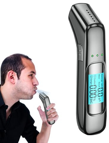 Personal Breathalyzer - Alcohol Tester Breath Analyzer Detectors, Portable Digital LCD Display Breaths Testing Device, Professional Grade Precise Sensor Alcohols Detector | Home Office Car Use Safety