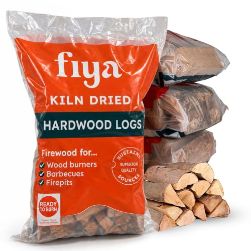 3 Pack Fiya Midi Bags Kiln Dried Logs |20L (Approx. 7.3kg Each) | For Pizza Ovens, Fire Pits & Camping Stoves | Fire Logs with Clean Burning, Low Smoke & Easy Lighting for Long-Lasting Heat