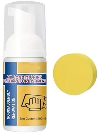 Mousse De Nettoyage Pour Climatiseur - Spray Nettoyant Sans Rinçage 100 ml | Nettoyant Serpentin Climatiseur Avec Éponge | Pour Saleté Poussière Graisse Et Entretien Des Ventilateurs Électriques
