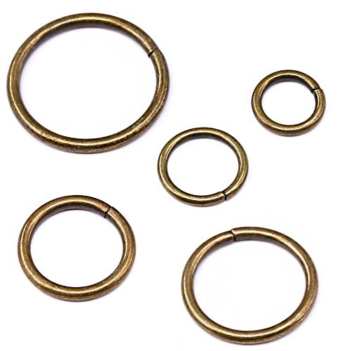 Swpeet DIY-120 50 st brons blandade multifunktion metall O-ring för hårdvaruväskor ring hand gör-det-själv-tillbehör – 15 mm 19 mm 25 mm 32 mm 38 mm