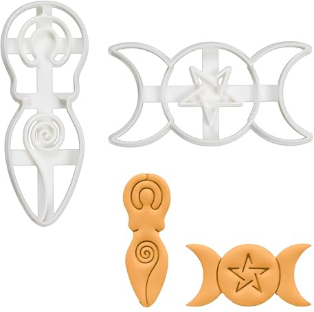 2er Set Ausstechformen (Formen: Dreifaltige Göttin & Spiralgöttin), 2 Teil, Bakerlogy