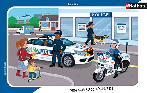 Puzle Infantil Nathan, Marco de 15 Piezas, La policía, niña o niño a Partir de 3 años, Rompecabezas, cartón Grueso y Duradero, para Uso Diario y Trabajo, 86139