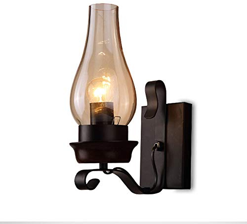 Vintage Retro Wandleuchte Rustikal Lodge Metall E27 Wandlampe Mit Glasschirm Für Restaurant Cafe Bar Loft Wandleuchten 3W