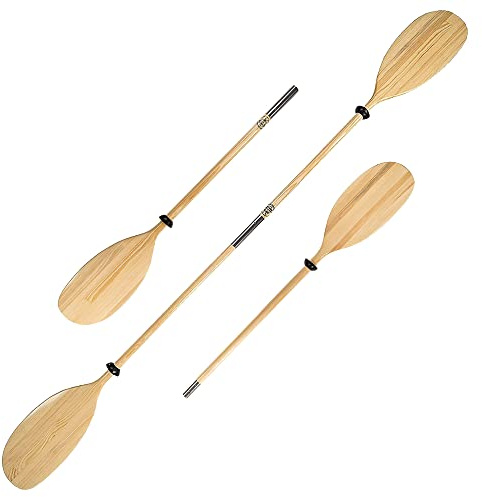 John Paddle let's rOAR www.johnpaddle.com 1 Stück oder 2 Stück(1 Paar) Asymmetrisches Kajak Doppel-Paddel 2-teilig tailbar asymetrische Blattform (235cm) - EU ökologische Produktion