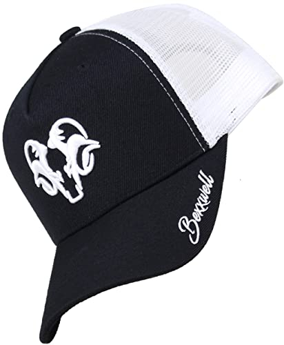 Bexxwell Trucker Cap schwarz/weiß mit 3D Logo-Stickerei (optimale Passform, Kappe, Black, White, Truckercap, Logo, Cap, Unisex)
