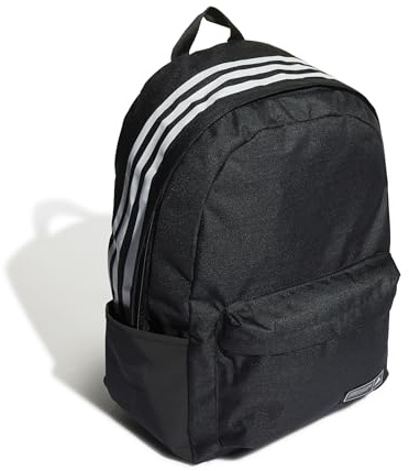 adidas Unisex Classic 3-Stripes Backpack, black/white, One Size