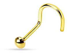 Paula & Fritz® Nasenpiercing-s Spirale Piercing-s Nase Halb-Kugel Mehrfarbig Set Nasen-Ring Nostril Spiral Nasenflügel Schmuck Chirurgenstahl 0,8-mm 1-mm