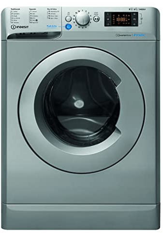 Indesit BDE 86436X S UK N Freestanding 8/6kg Washer Dryer, 1600rpm, Silver