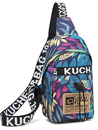 FANDARE Leichte Brusttasche Schultertasche Sporttasche Sling Crossbody Schulter Rucksäcke Umhängetasche Herren Damen Rucksack zum Wandern Radfahren Reisen Multipurpose Tagepacks Gürteltasche Blau