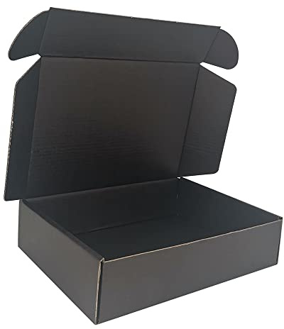CH-BOX Royal Mail Versandkartons, Wellpappe, 22 x 15 x 5 cm, Schwarz, 50 Stück