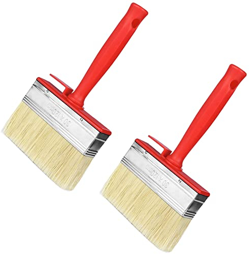 2 Stück 4.8 Zoll Flächenstreicher 30×120mm Wandpinsel für Wand Möbel Zaun Holz Malen Pinsel FläChenstreicher