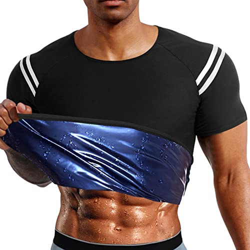 Bexdug Men Sauna Shirt - Sauna Suit - Heat Trapping Compression Shirts Gym Sauna Suit Gym Clothes Workout Slimming Body Shaper