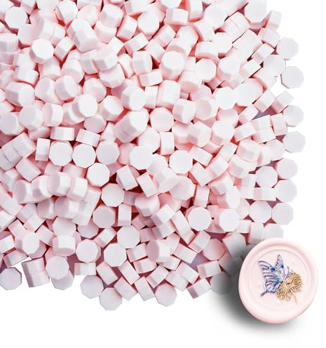 Perles de Cire à Cacheter Tomgenrine - Lot de 520 Perles Poudre de cerisier | Pour Lettres Élégantes,Cartes de Vœux,Bouteilles de Vin & Créations Artistiques | Décoration Événementielle et Projets DIY