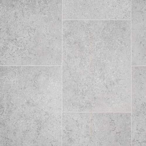 Light Grey Stone Modern Tiles Tasman Vinyl Flooring Realistic 3.8mm Slip Resistant Foam Backed Lino (2m x 4.5m)
