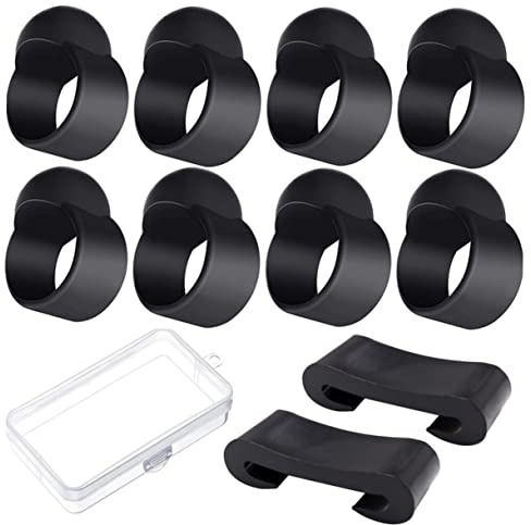 TOPPERFUN 10 Stück Silikon Fingerpicks mit Trommelstock Halterung und Schwarzer Aufbewahrungsbox für Klare Ätherische Klänge Beim Schlagzeug und Stahltrommelspielen