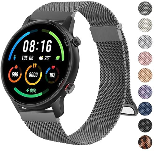 Vancle Correa para Xiaomi Mi Watch/Xiaomi Watch S1/S1 Active/S1 Pro/S2 / Xiaomi Mi Watch Color Sport, 22mm Pulseras de Repuesto de Doble Imán de Metal de Acero Inoxidable para Xiaomi Watch 2 Pro