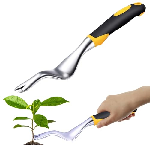 Taozoey Edelstahl Unkrautstecher, Manueller Unkrautjäter, Wurzeljäter, Unkrautziehwerkzeug, Weeder für Tiefe Wurzeln, Gartenwerkzeug