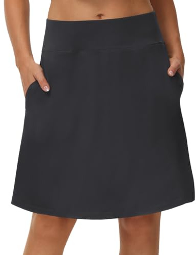 Minetom Jupe Short Femme Jupe Skort De Tennis Sport Haute Taille avec Culotte Intérieur Et Poches pour Golf Outdoor Course À Pied Gym A Gris 3XL