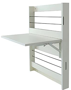 Generisch Schreibtisch,An der Wand montierter schwebender Klappschreibtisch mit Ablagefach, Kleiner an der Wand montierter Holzschreibtisch, geeignet für Familienessen usw.