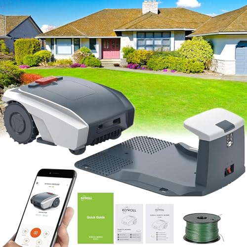 Fablestoryem Robot Tondeuse Automatique, avec Application Bluetooth de Navigation Assistée par GPS et Fil Périphérique, l'un des Plus Silencieux de Sa Catégorie, pour Pelouses Jusqu'à 1500 M², Gris