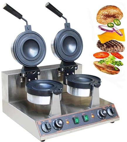 Máquina para hacer gofres de hamburguesa eléctrica, máquina para hacer gofres de hamburguesa comercial, máquina para hacer gofres antiadherente, máquina para hacer hamburguesas rellenas de helado,B