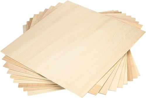 15 Pièces Contreplaqué 300x300x3mm - Feuilles de bois minces, Feuilles de contreplaqué, Panneau Feuille Découpe Laser - Planche Bois pour Pyrogravure, Gravure, projet de bricolage, Maquette
