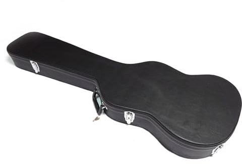 Hochwertige E-Gitarrentasche für universelle Passform, wasserdichtes Leder, Plüsch-Innenseite mit Aufbewahrungsfach, langlebig und tragbar für Reisen, außen und innen schwarz, Schwarz
