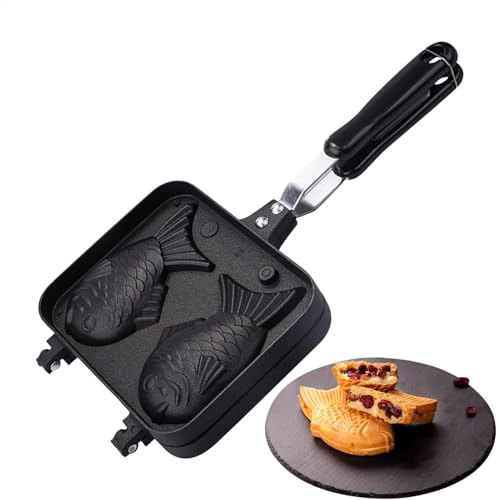 Taiyaki - Teglia per torte a forma di pesce, per waffle, pancake giapponese riutilizzabile a forma di pesce per cucinare a casa, riempire con cioccolato, crema pasticcera