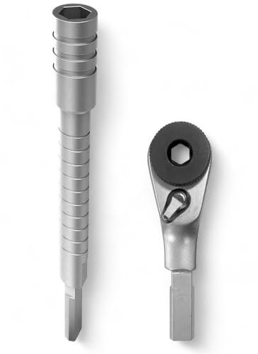GALVANOX Jeu de clés plates à cliquet et rallonge d'embout pour outils multiples, conçu pour une utilisation avec les modèles Leatherman, tournevis à cliquet (argent)