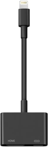 Adaptador Lightning a HDMI para iPhone, [certificado Apple MFi] Dongle AV digital, cable de pantalla de sincronización 1080P con puerto de carga Lightning para iPhone, iPad a TV/proyector/monitor, sin