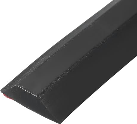 QUARKZMAN Barriera Doccia Pieghevole, Striscia Paraspruzzi in Silicone da 67 Pollici 1.2 Pollici Larghezza 0.4 Pollici Altezza Fermacqua Autoadesivo Barriera di Stop Acqua Separazione, Nero