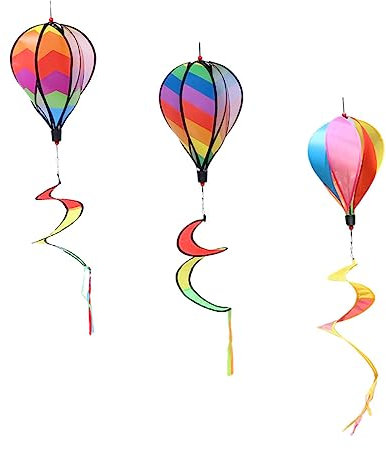 SUPVOX 3pièces Décoration Moulin à Vent Spirale Montgolfière Suspendue pour Jardin Extérieur Fête Et Événement