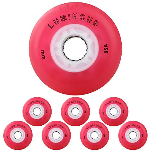 Generisch Inliner Skate Räder Indoor/Outdoor Rollschuh Räder LED Lichträder 85A Gummi Inline Skate Ersatz Rollen 72 mm, 76 mm, 80 mm Verschleißfeste PU Räder