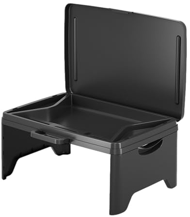 Vikbart knäskrivbord – bärbart stående skrivbord för säng | vikbart knästativ | kompakt knäskrivbord, multifunktionellt laptopbord med handtag, matbrickor för att äta på soffan, sängskrivbord för