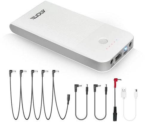 Aroma Guitar Pedal Battery Power Bank Supply Rechargeable with Built-In 10000mAh for 9V Effect Pedal and More Devices