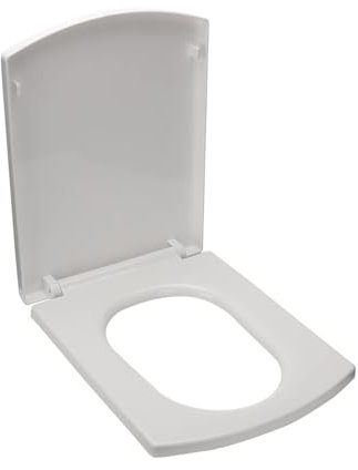 Brigtviee Sedile WC Quadrati,Copriwater Quadrato con Chiusura Rallentata,Coperchio Water Polipropilene,Sgancio Rapido E Regolabile per Una Facile Pulizia,Rettangolare Copri Water,37 * 47cm